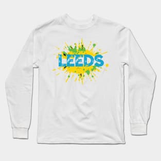 LEEDS vibrant colourful graffiti tee Long Sleeve T-Shirt